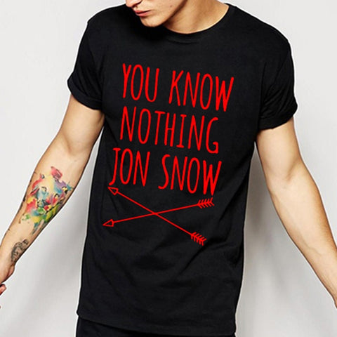 Game Of Thrones T Shirt Winter Is Coming You Know Nothing TShirt MEN
