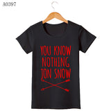 Game Of Thrones T Shirt Winter Is Coming You Know Nothing TShirt MEN