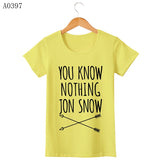 Game Of Thrones T Shirt Winter Is Coming You Know Nothing TShirt MEN