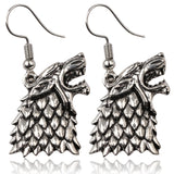 Game Of Thrones Stark Wolf Drop Earrings  for women