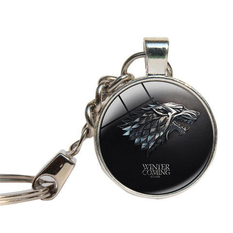 Game Of Thrones Keychain Glass Cabochon Key Ring GOT