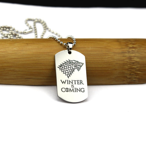 Hot Sale Game of Thrones Necklace House Stark Wolf Logo Metal