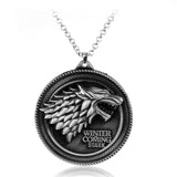 Game of Thrones Necklace House Stark Winter Is Coming Bronze