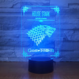House Stark Game of Thrones Wolf Acrylic Illusion 3D LED Lamp