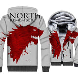 Game Of Thrones Hoodies Winter Is Coming House Stark Wolf Print 3D Jackets Men