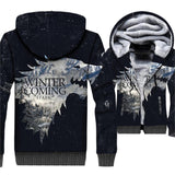 Game Of Thrones Hoodies Winter Is Coming House Stark Wolf Print 3D Jackets Men