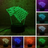 Game of Thrones  Stark Wolf 7 Colors Changing LED