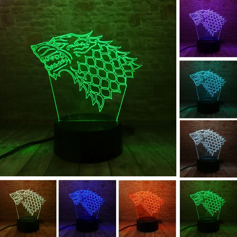 Game of Thrones  Stark Wolf 7 Colors Changing LED