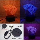 Game of Thrones  Stark Wolf 7 Colors Changing LED