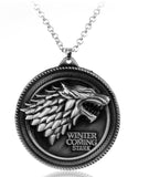 Hot TV Series Game Of Thrones Pendant Necklace Family Stark Wolf Head Logo Metal