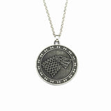 Hot TV Series Game Of Thrones Pendant Necklace Family Stark Wolf Head Logo Metal