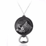Hot TV Series Game Of Thrones Pendant Necklace Family Stark Wolf Head Logo Metal