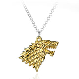 Hot TV Series Game Of Thrones Pendant Necklace Family Stark Wolf Head Logo Metal