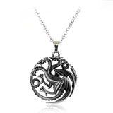 Hot TV Series Game Of Thrones Pendant Necklace Family Stark Wolf Head Logo Metal